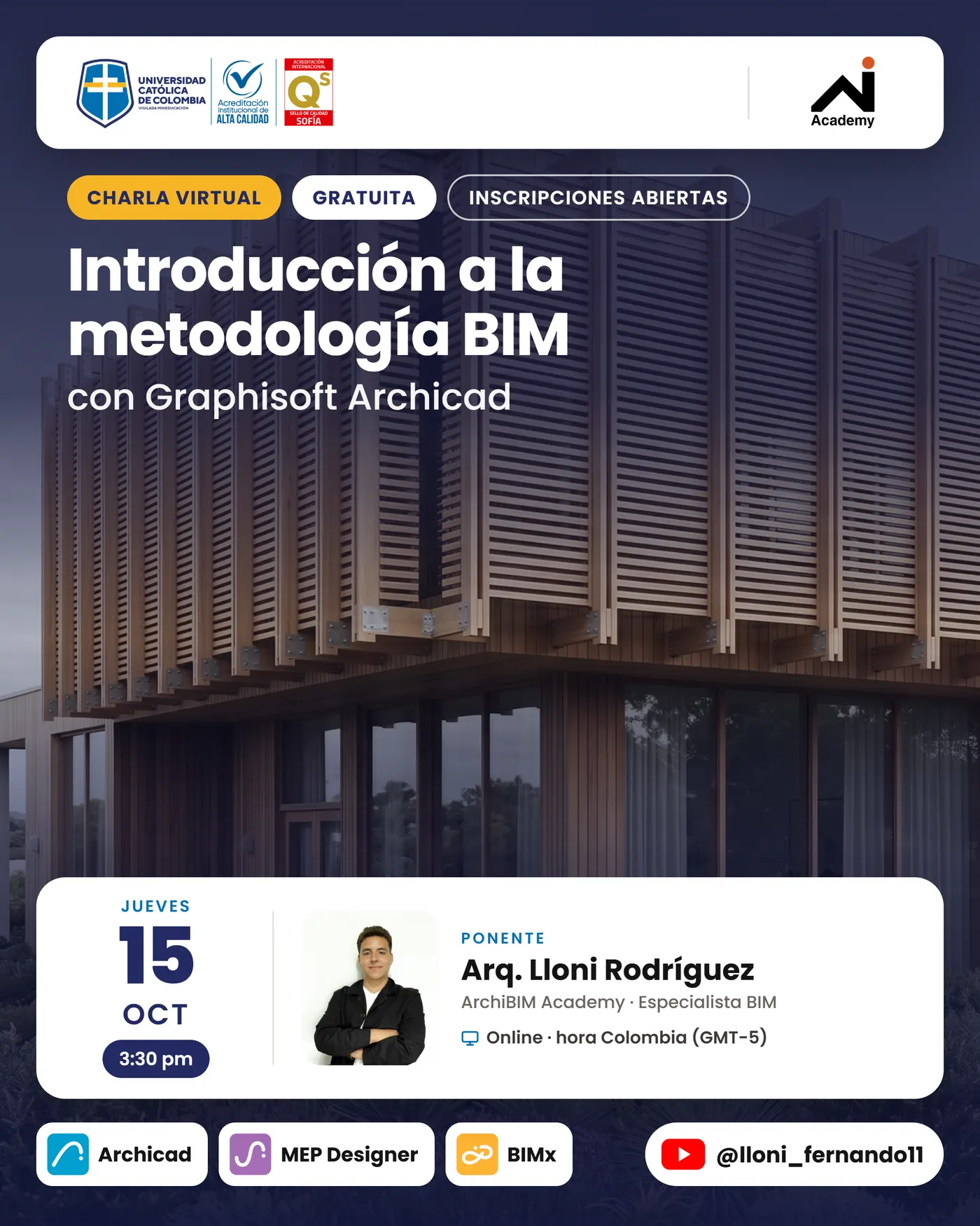 Afiche de la charla Introducción a la metodología BIM